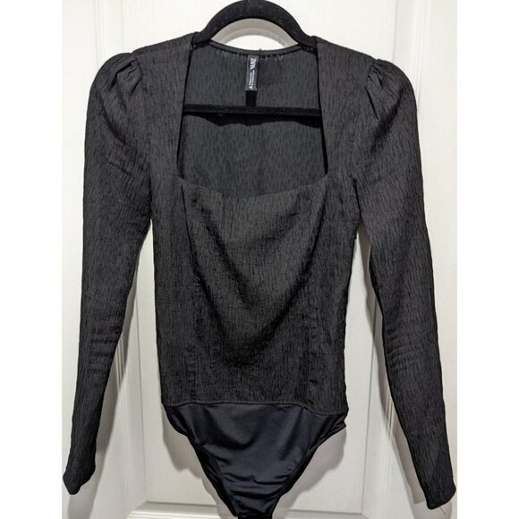 Zara | Square Neck Textured Bodysuit - Picture 1 of 16